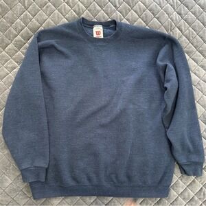 Wilson Dark Blue Crewneck Sweatshirt Men's Size XL Classic Work Cabin Medium Lg